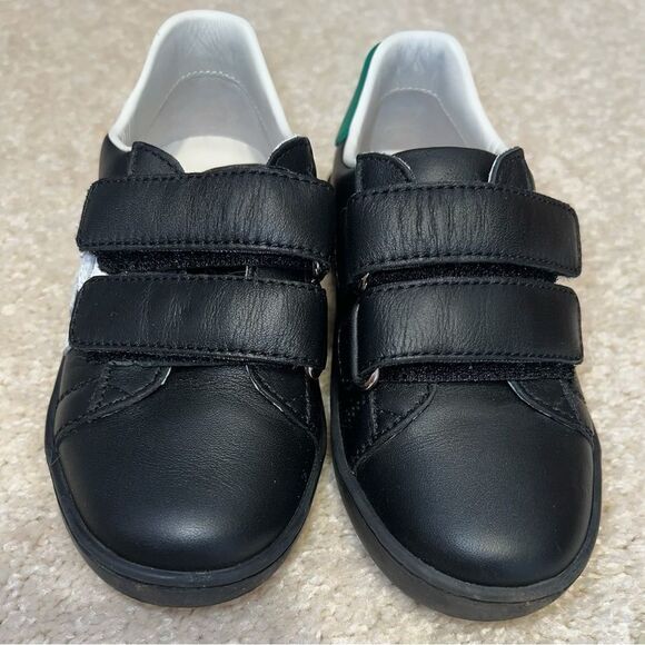 GUCCI Ace Interlocking Black Leather Sneaker Size 25 - Picture 3 of 3